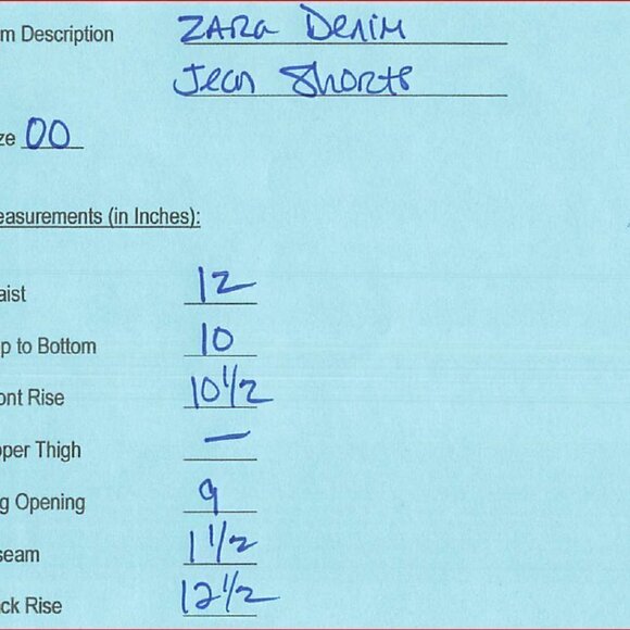 Zara Distressed High Rise Super Short Jean Short, Size: 00 - Picture 3 of 3